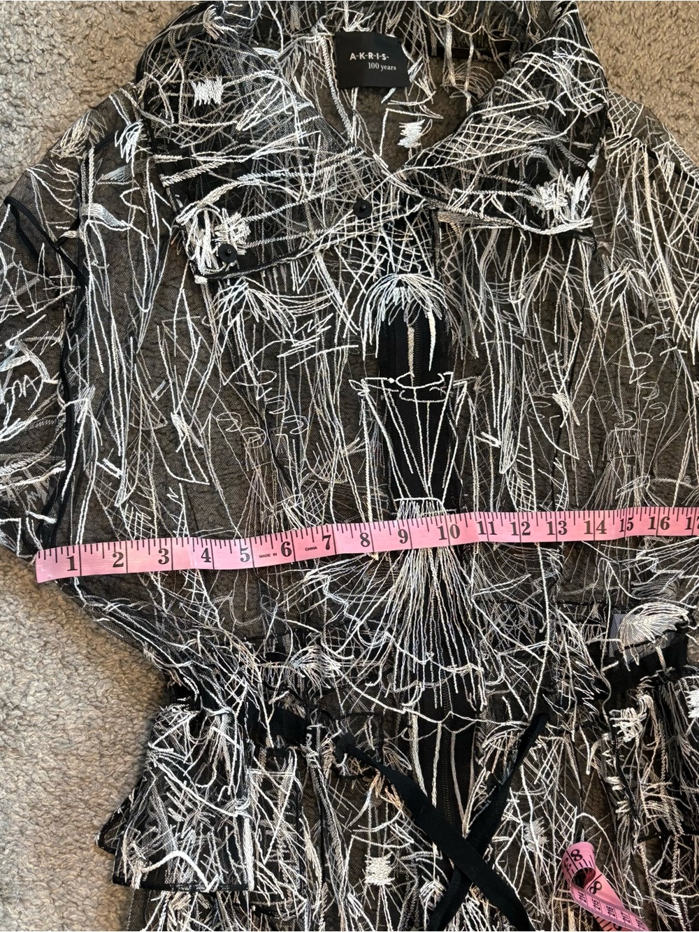Akris New Valdemire Croquis Embroidered Parka Jacket Size US 8 $2,990.00 - Picture 9 of 16